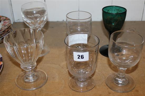 6 rummer style glasses